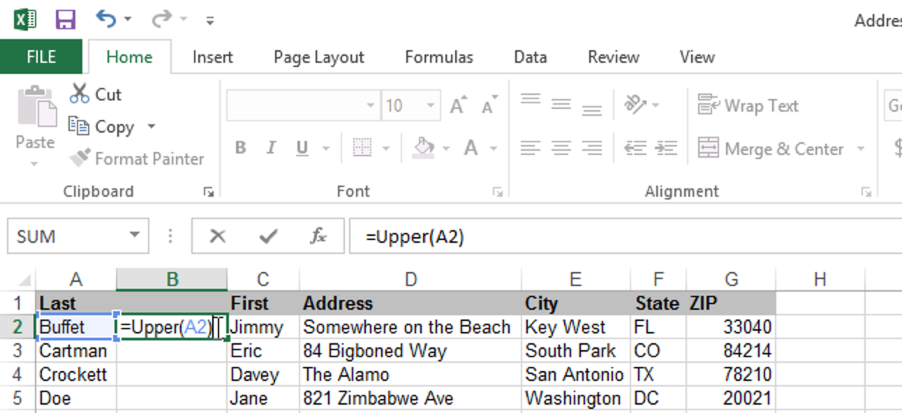Comment changer rapidement et facilement la casse dans Excel 2013 à l'aide d'une fonction