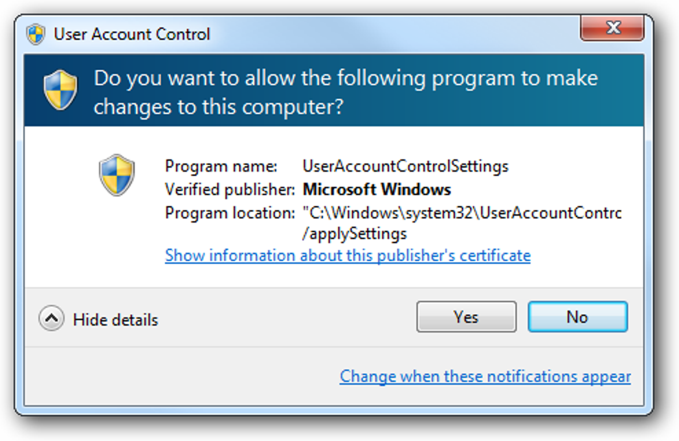 Comment gérer les notifications UAC dans Windows 7