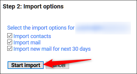 Choisissez les informations et les données que vous souhaitez importer, puis cliquez sur "Lancez l'importation."