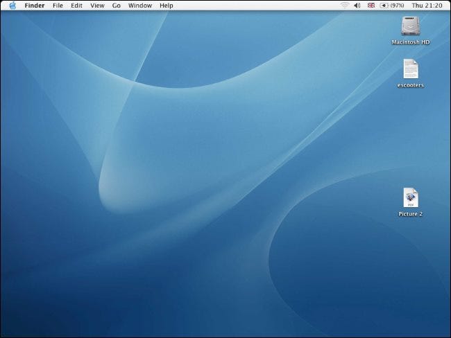 Un bureau OS X 10.3 sur un ancien Mac.