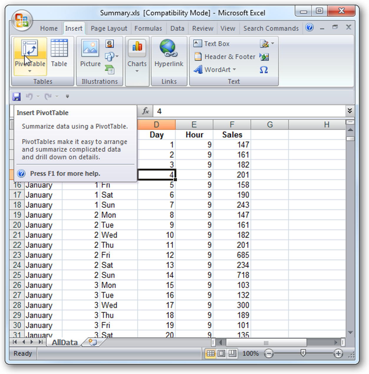 Comment créer un tableau croisé dynamique dans Excel 2007