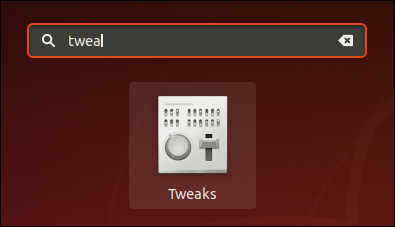 L'icône Tweaks dans Ubuntu 18.04