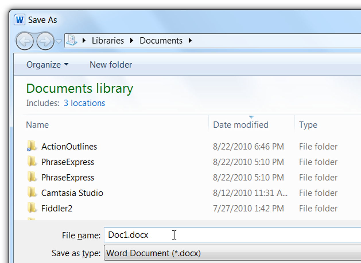 Remplacez le dossier d'enregistrement par défaut des bibliothèques Windows 7 par quelque chose d'autre (comme votre Dropbox)