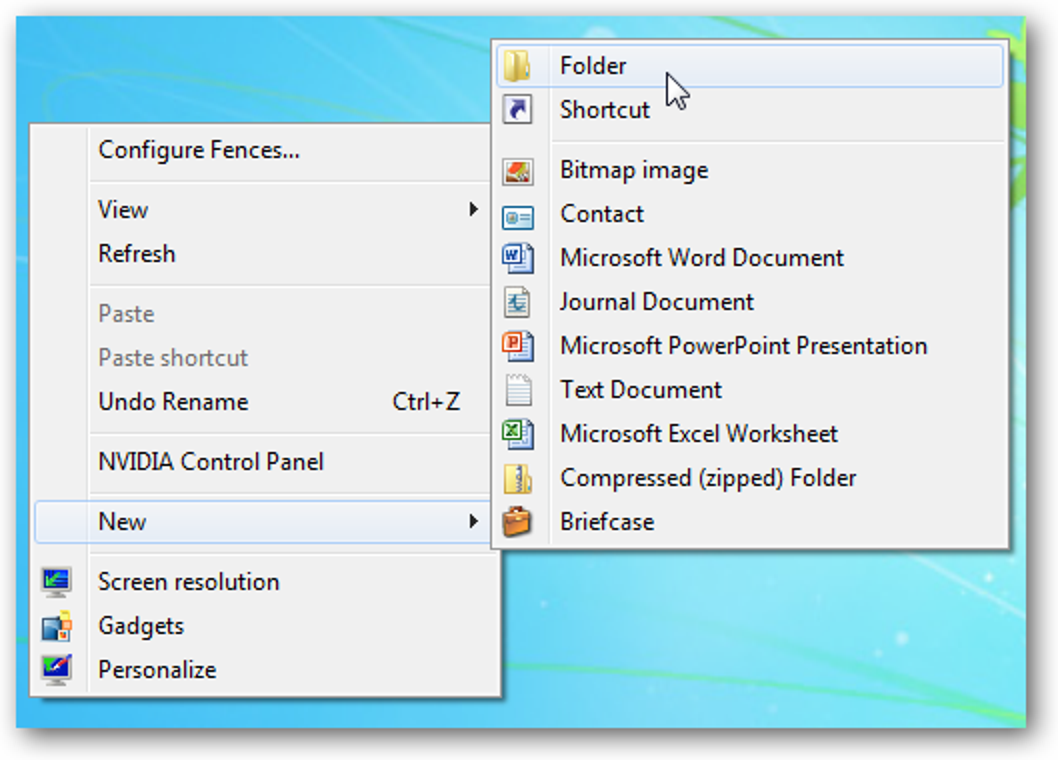 Nettoyer et ouvrir plus rapidement le dossier «Nouveau» du menu contextuel de Windows