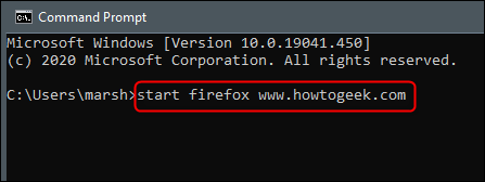 démarrer Firefox avec un code de site spécifique
