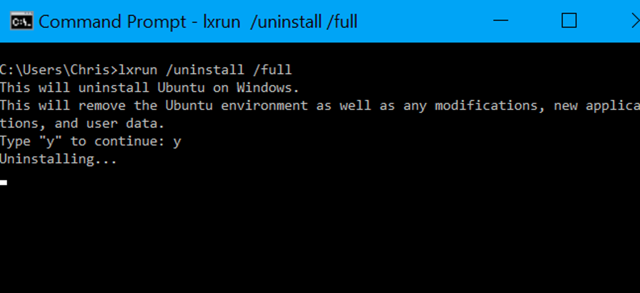 Comment désinstaller (ou réinstaller) Ubuntu Bash Shell de Windows 10