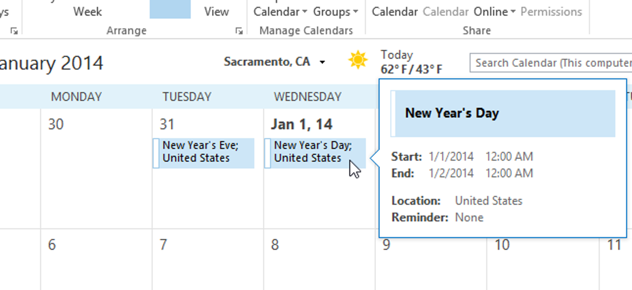 Comment ajouter des jours fériés à votre calendrier dans Outlook 2013
