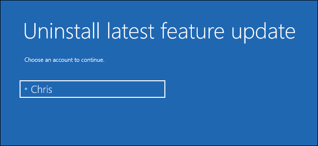 Désinstallation de la dernière mise à jour des fonctionnalités importantes sur Windows 10