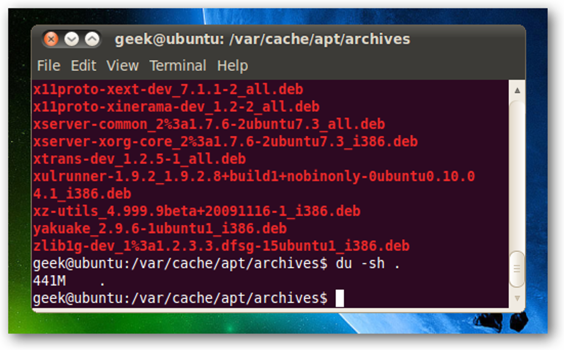 Comment libérer beaucoup d'espace disque sur Ubuntu Linux en supprimant les fichiers de package mis en cache