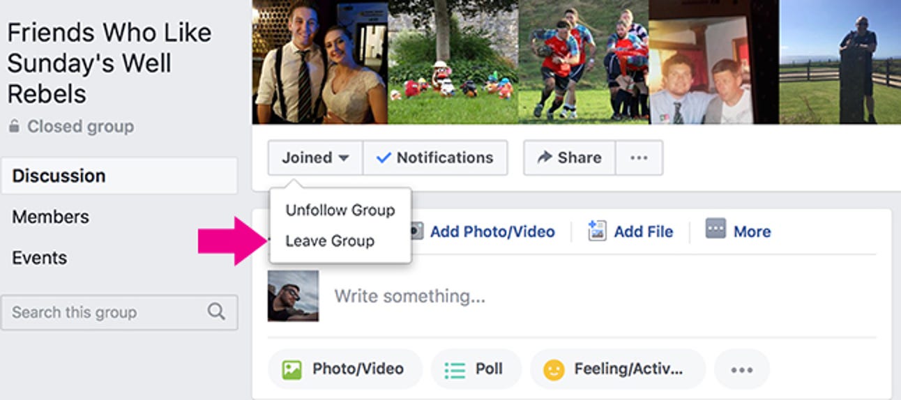 Comment quitter un groupe Facebook