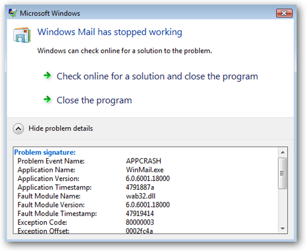 Désactivez la boîte de dialogue «Rechercher une solution en ligne» (rapport d’erreurs) sous XP, Vista et Windows 7