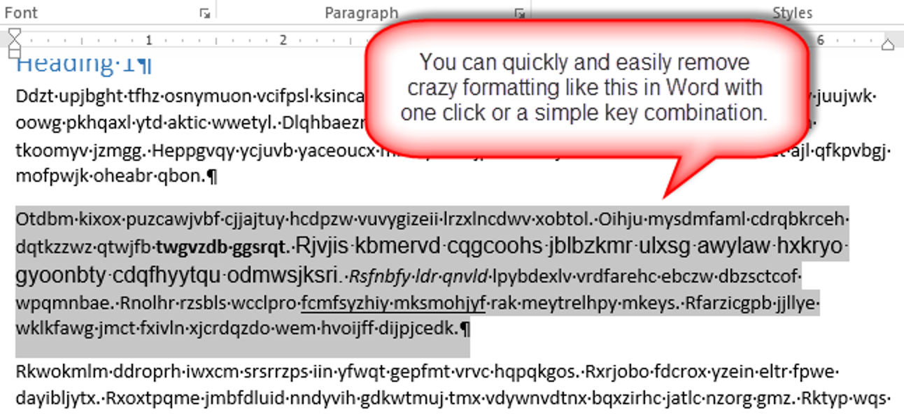 Comment supprimer tout le formatage du texte sélectionné dans les documents Word 2013