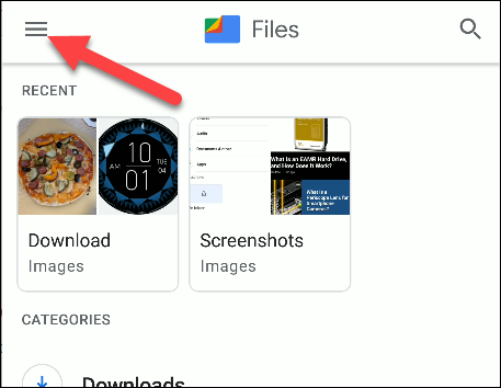 fichiers par menu google