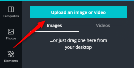 Cliquez sur "Téléchargez une image ou une vidéo."