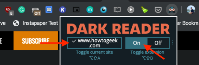 Cliquez pour activer le mode sombre dans Chrome