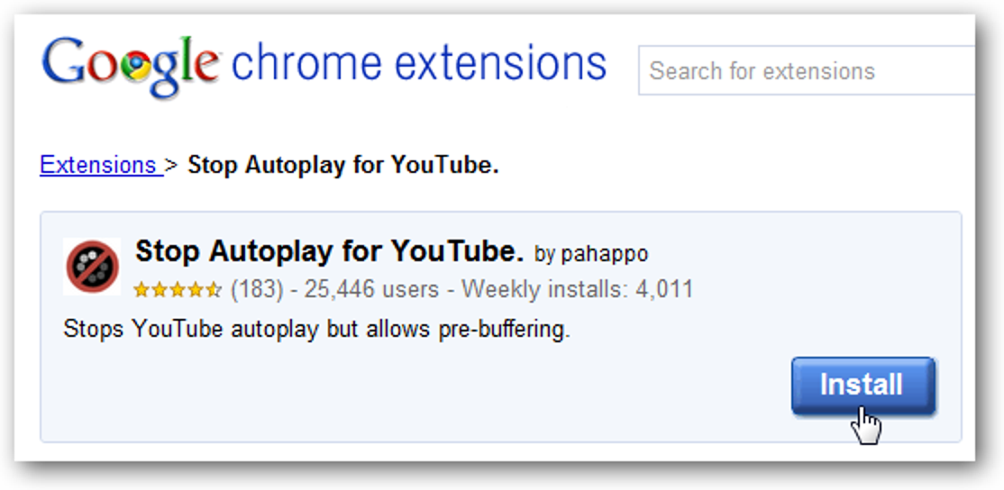 Arrêter la lecture automatique des vidéos YouTube dans Chrome
