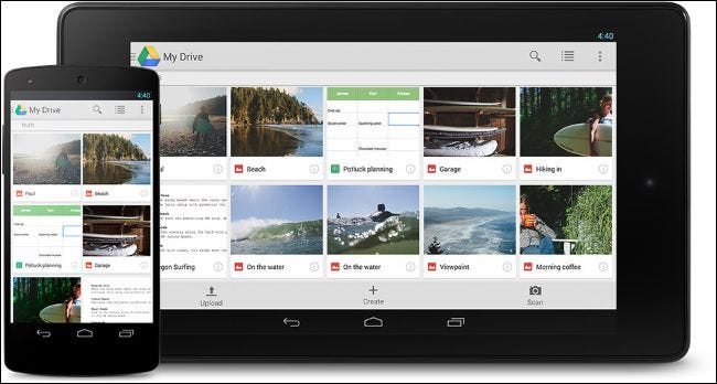Google Drive sur téléphone et tablette Android