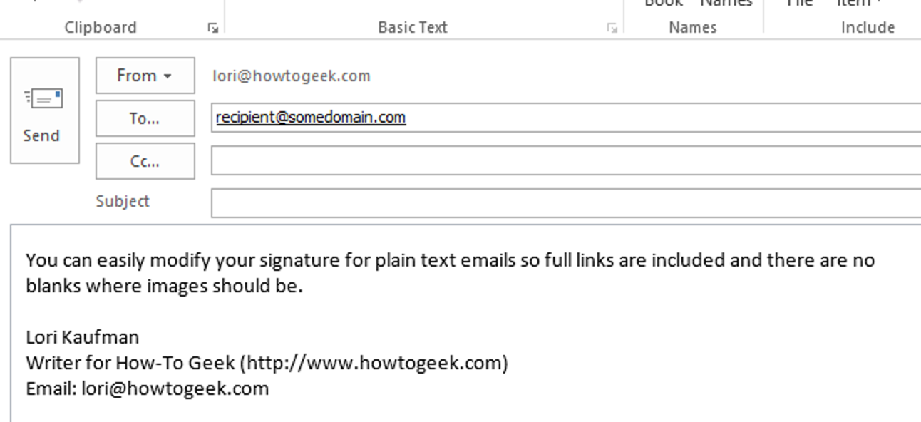Comment modifier une signature à utiliser dans les e-mails en texte brut dans Outlook 2013