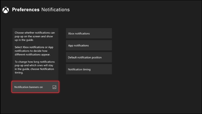 Désactiver les notifications sur votre Xbox