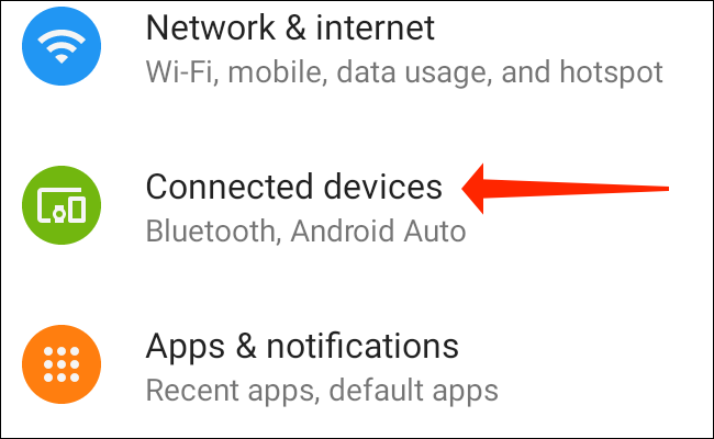Pour accéder aux options de couplage Bluetooth, vous pouvez sélectionner "Des appareils connectés" dans Paramètres sur Android.