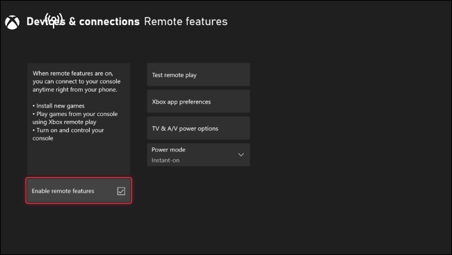 Activer les fonctionnalités à distance sur la Xbox Series X|S