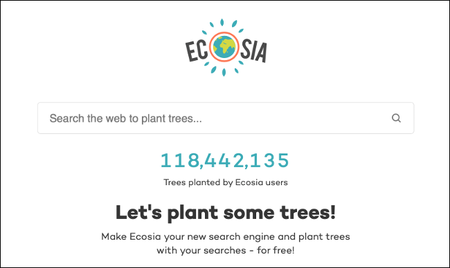 Invite de recherche Ecosia