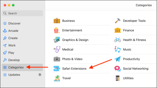 Ouvrez les extensions Safari depuis l'App Store