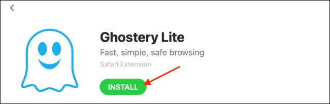 Cliquez sur Installer à partir de l'extension Safari