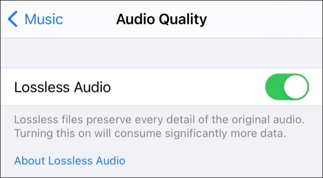 Bascule audio sans perte Apple Music