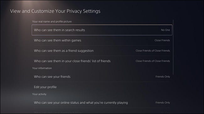 "Afficher et personnaliser vos paramètres de confidentialité" PS5