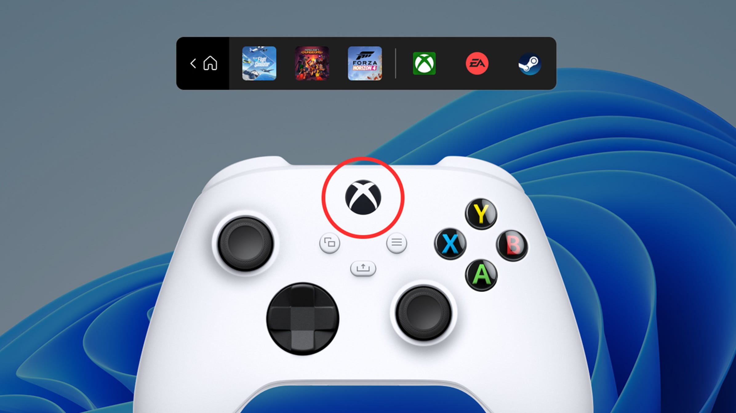 Windows 11 ajoute une "barre de contrôleur" pour ouvrir des jeux