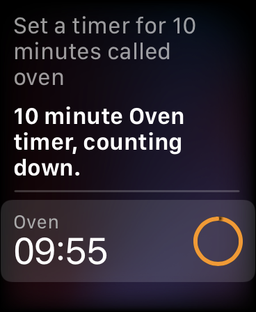 Ajouter une minuterie à Apple Watch avec Siri