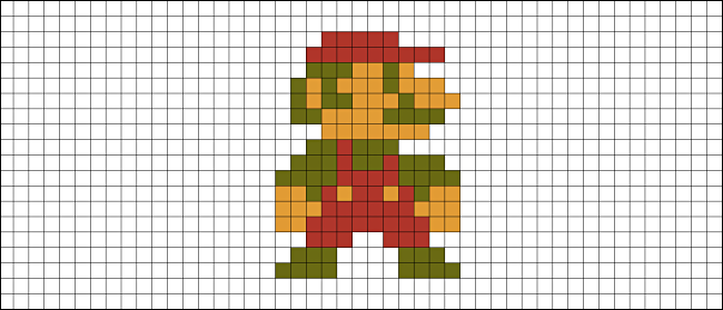 Un bitmap de Mario de Super Mario Bros. sur NES.